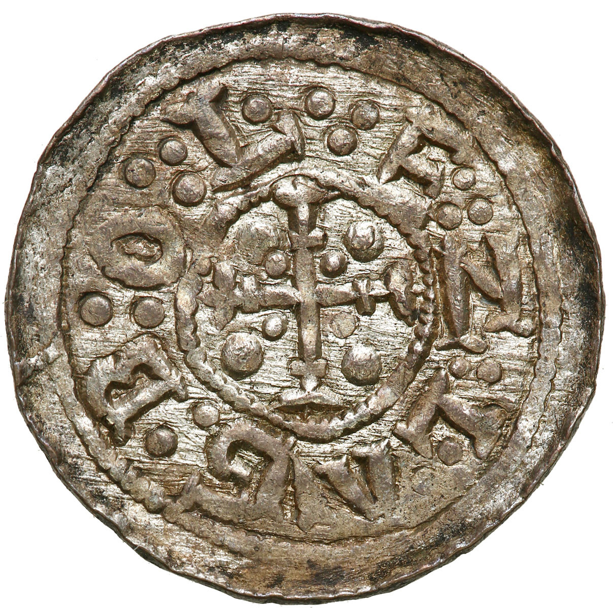 Bolesław III Krzywousty (1102-1138). Denar - Książę na tronie - BOLZELAVS - RZADKOŚĆ R4